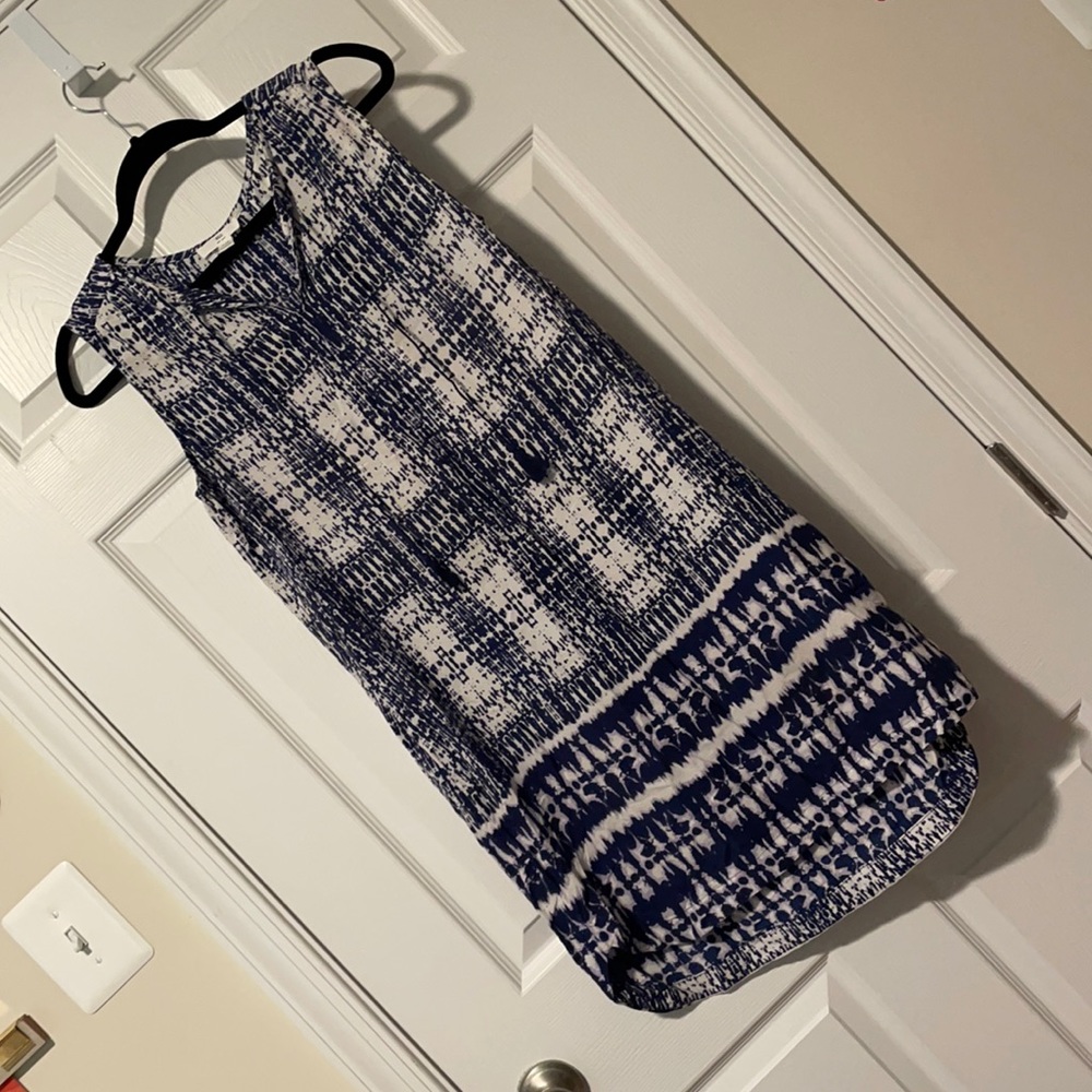 Boutique Blue and Off-White Summer Dress